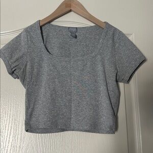 Tilly's Gray Crop Cut Out T-Shirt